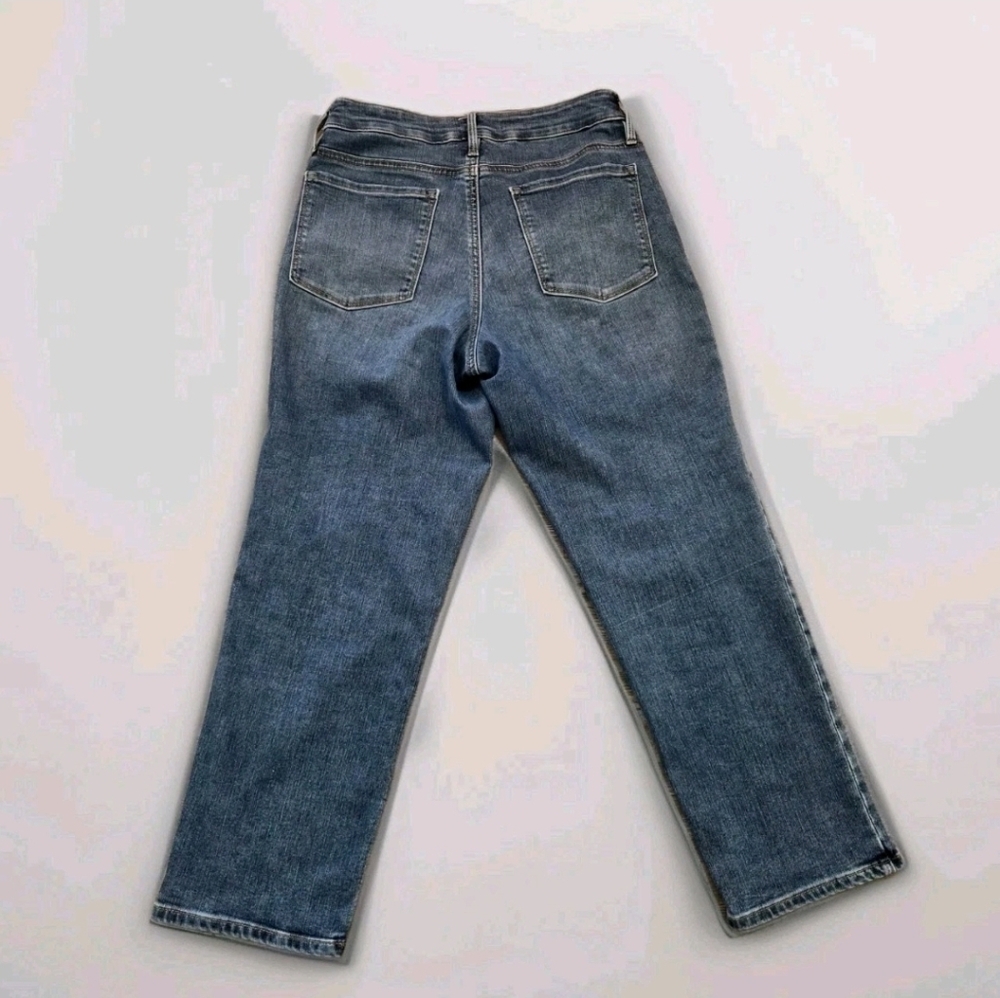 Athleta Sculptek Slim Straight Crop Jeans Women’s 8 Dark Wash - Picture 2 of 8